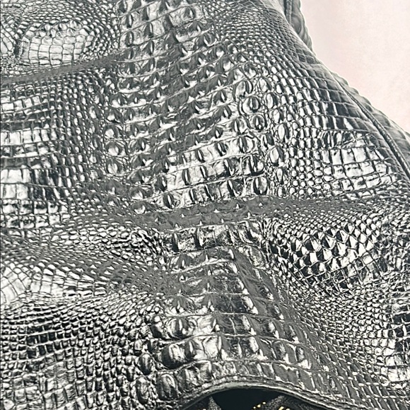 Vivienne Westwood Black Croc-Embossed Tote Bag with Gold Accents - Picture 16 of 16